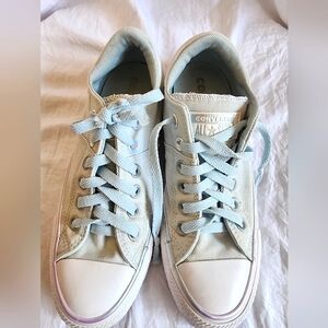 Converse Blue and White Sneakers with Canvas Upper and Rubber Sole